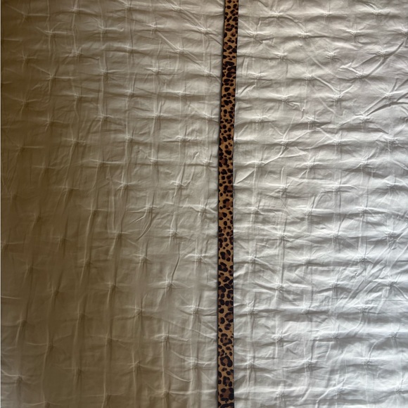 Express Calf Hair Leopard Print Belt with Gold Buckle - Picture 6 of 10